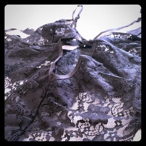 Black lace lingerie with laced side strappies